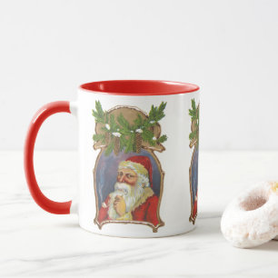 Jul i gammaldags stil, viktoriansk jultomte med pi mugg