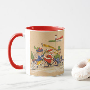 Jul i gammaldags stil, viktoriansk jultomte på cyk mugg