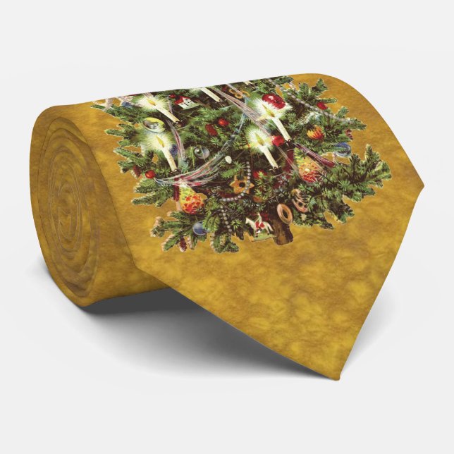 Jul i gammaldagsstil, dekorerad viktoriansk julgra slips (Rullad)