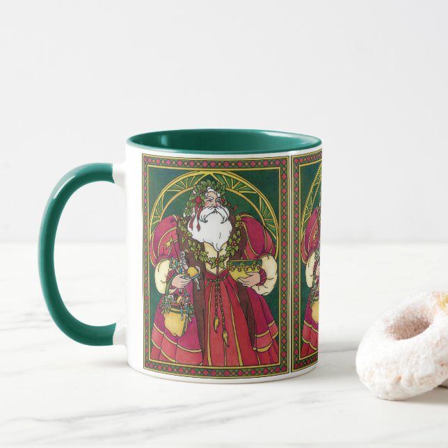 Jul i gammaldagsstil, Tomte med järnekronblad Mugg (Med munk)