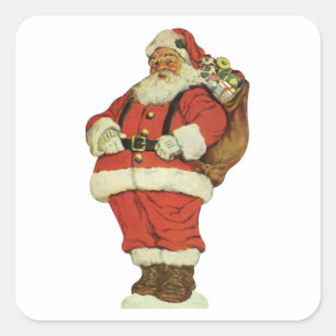 Jul i gammaldagsstil, Victoransk jultomte med leks Fyrkantigt Klistermärke