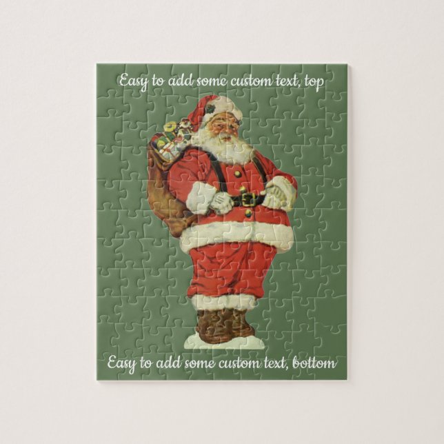 Jul i gammaldagsstil, Victorian Santa Claus med le Pussel (Vertikal)
