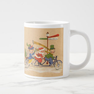 Jul i gammaldagsstil, viktoriansk jultomte på cyke jumbo mugg
