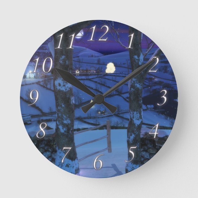 Jul i Glen Clock Rund Klocka (Framsida)