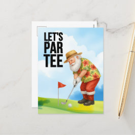 Jul i Golf-juli med Jultomten Golfing Helg Vykort