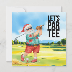 Jul i Golf-juli med Jultomten Golfing Julkort