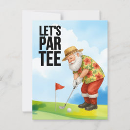 Jul i Golf-juli med Jultomten Golfing Vykort