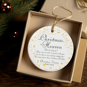 Jul i Haven Guld Splatter Memorial Photo Julgransprydnad Keramik