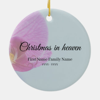 Jul i himlen minnesornament blå orkidé julgransprydnad keramik