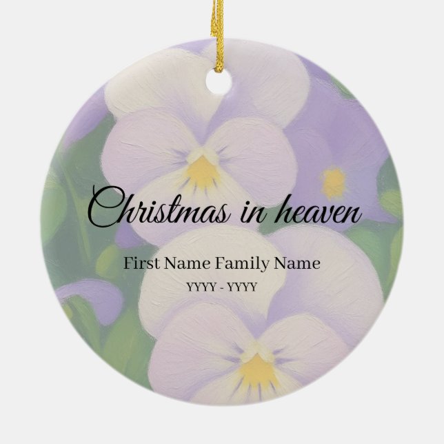 Jul i himlen minnesornament Pansy Julgransprydnad Keramik (Baksidan)