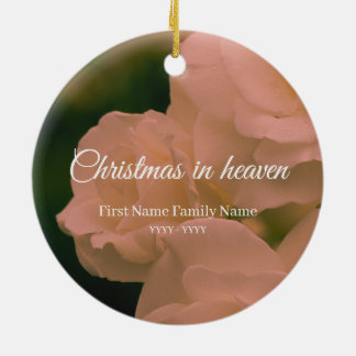 Jul i himlen minnesornament ros julgransprydnad keramik