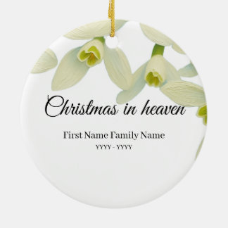 Jul i himlen minnesornament snödroppe julgransprydnad keramik