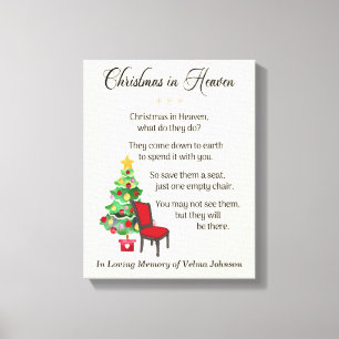 Jul i himlen, tom stol, Grief & Mouring Canvastryck