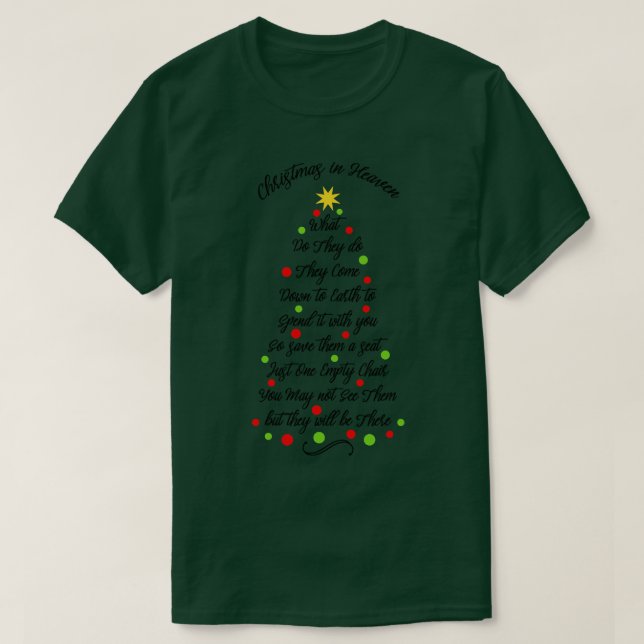 Jul i himlens tomma stol Träd skulptur T Shirt (Design framsida)