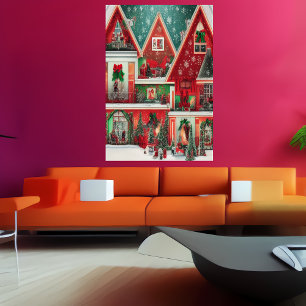 Jul i huset AI Art Poster