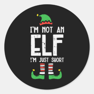 Jul i Inte Elf Just Kort Funny Julafton Kvinnor K Runt Klistermärke