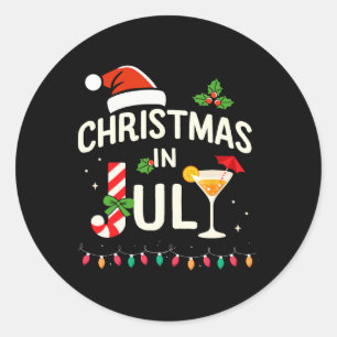 Jul i julafton med sockerdoppa för sommarstrand runt klistermärke