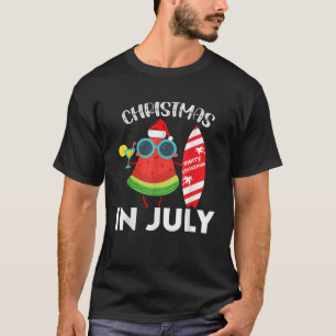 Jul i juli 2021 Watermelon Julafton Träd Sommaren T Shirt
