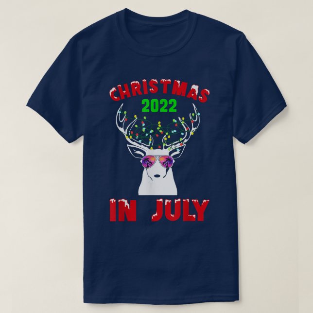 Jul i juli 2022: Reindeer Snö Merry Santa S T Shirt (Design framsida)