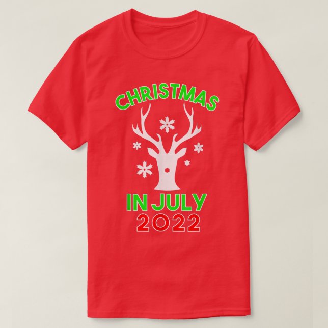 Jul i juli 2022: Reindeer Snö Merry Santa S T Shirt (Design framsida)