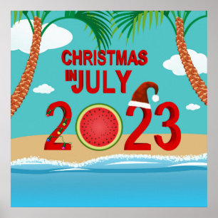 Jul i juli 2023 Watermelon Beach Poster