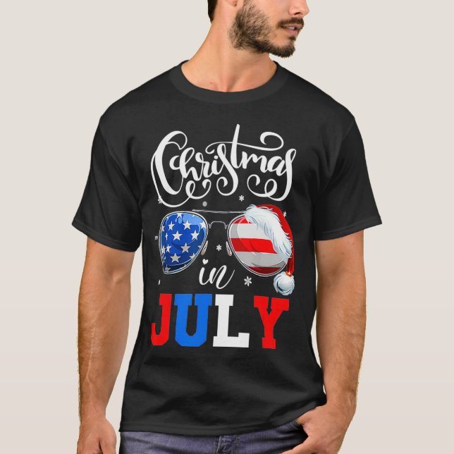 Jul i juli Amerikanska solglasögon Sommardelen T Shirt (Framsida)