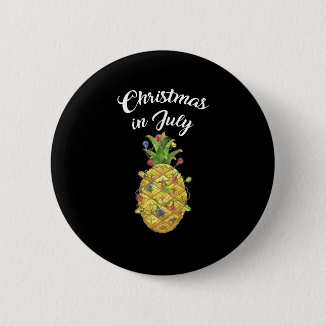 Jul i juli Ananas Julafton Träd Ljus Knapp (Framsida)