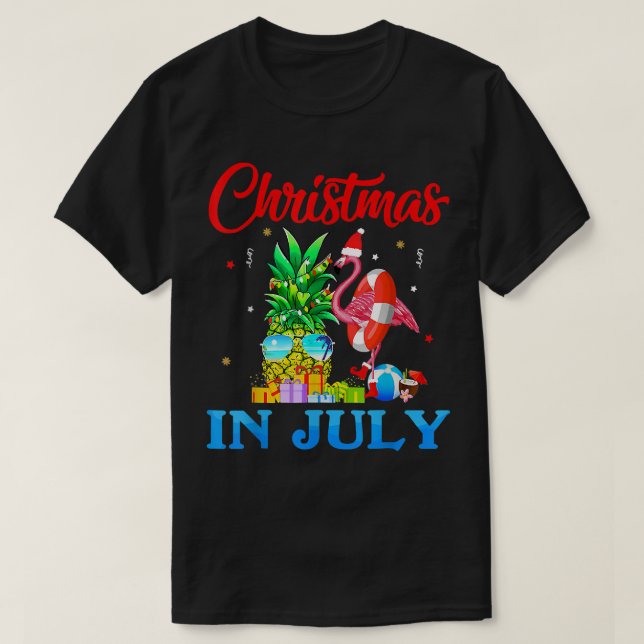 Jul i juli Ananas Julafton Träd T Shirt (Design framsida)