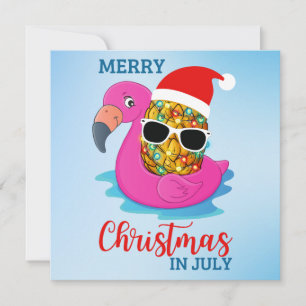 Jul i juli Ananas Santas Hat Flamingo Ho Kort