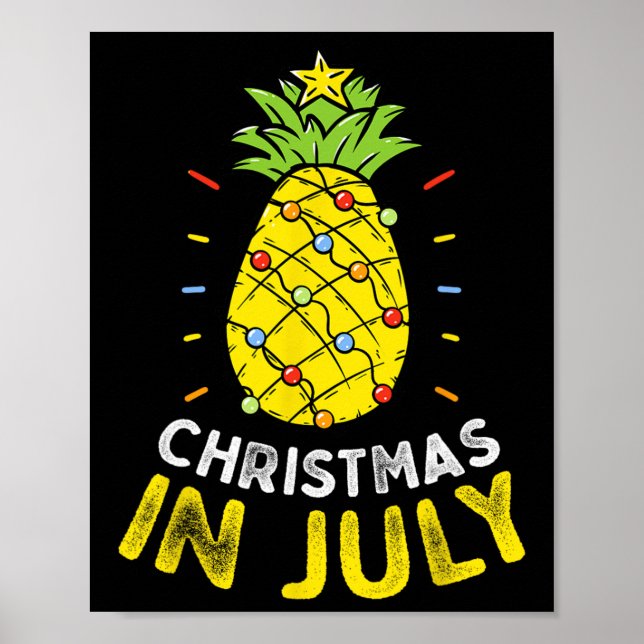Jul i juli: Ananas Träd sommar Party Kids Poster (Framsidan)
