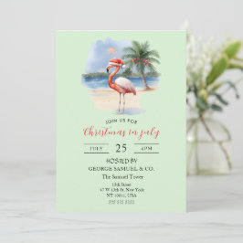 Jul i juli Anpassningsbar Company Namn Flamingo Inbjudningar