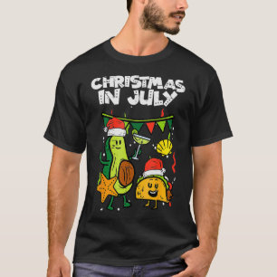 Jul i juli Avocado Taco-sommaren Mexikanska Manar T Shirt