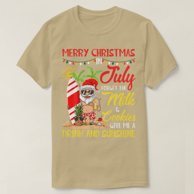 Jul i juli Bassäng i Party, jultomten, sommar T Shirt (Design framsida)