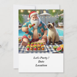 Jul i juli Bassäng Party med Jultomten Inbjudningar