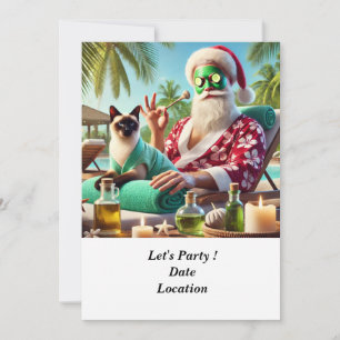 Jul i juli Bassäng Party med Jultomten Invi Inbjudningar