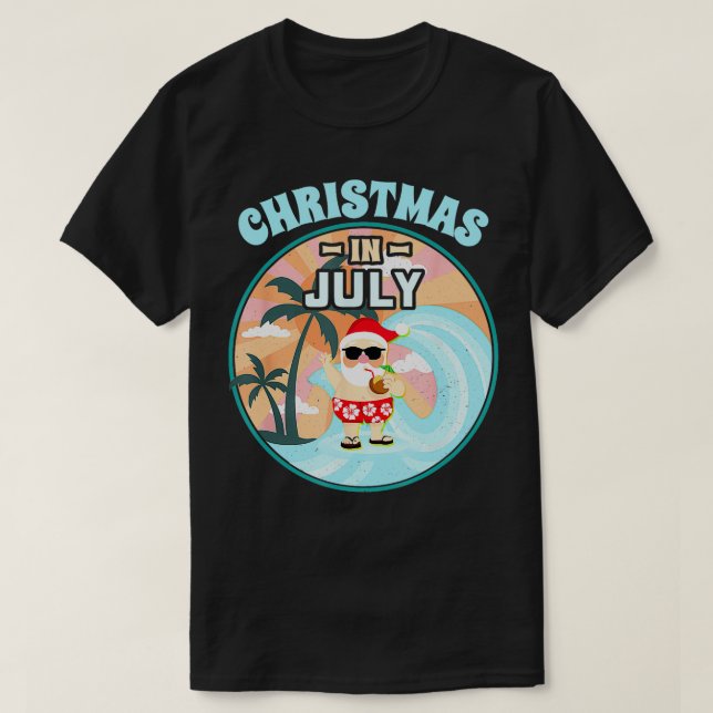 Jul i juli, Beach Sommar Vacation Santa Haw T Shirt (Design framsida)