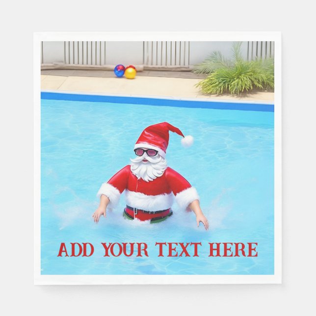 Jul i juli Birthday eller sommaren Bassäng Party Pappersservett (Framsidan)