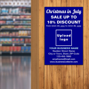 Jul i juli Business Sale Blue Poster