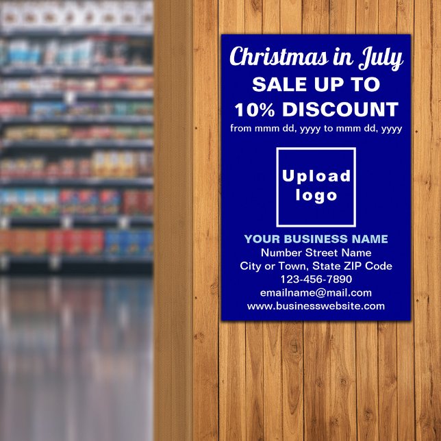 Jul i juli Business Sale Blue Poster (Skapare uppladdad)