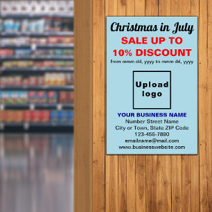 Jul i juli Business Sale Light Blue Poster