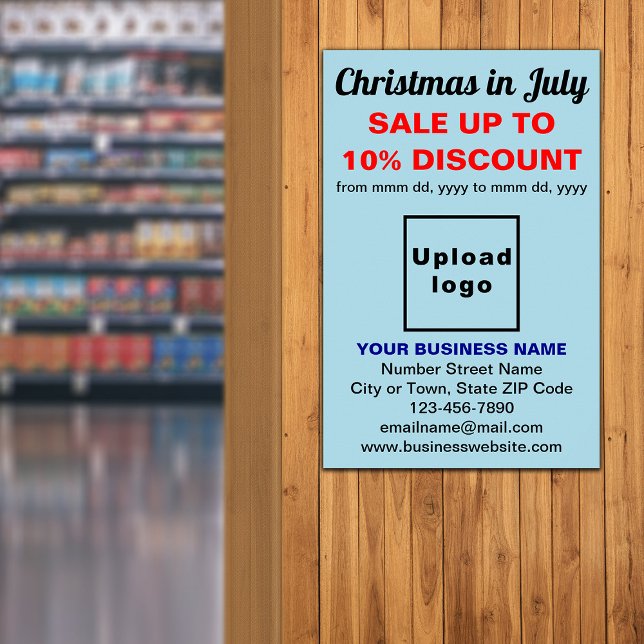 Jul i juli Business Sale Light Blue Poster (Skapare uppladdad)