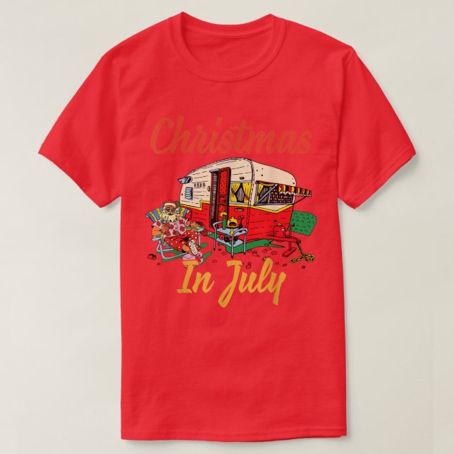 Jul i juli Camping Camper T Shirt (Design framsida)