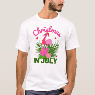 Jul i juli Cute Summer Flamingo T-Shirt