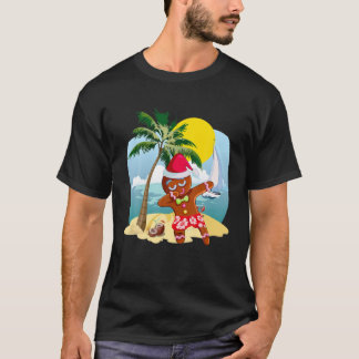 Jul i juli Dabbing Santa Gingerbröd Sommaren T Shirt