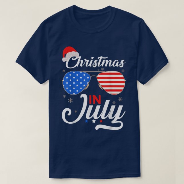 Jul i juli, den 4 juli, Beach Sommaren C T Shirt (Design framsida)