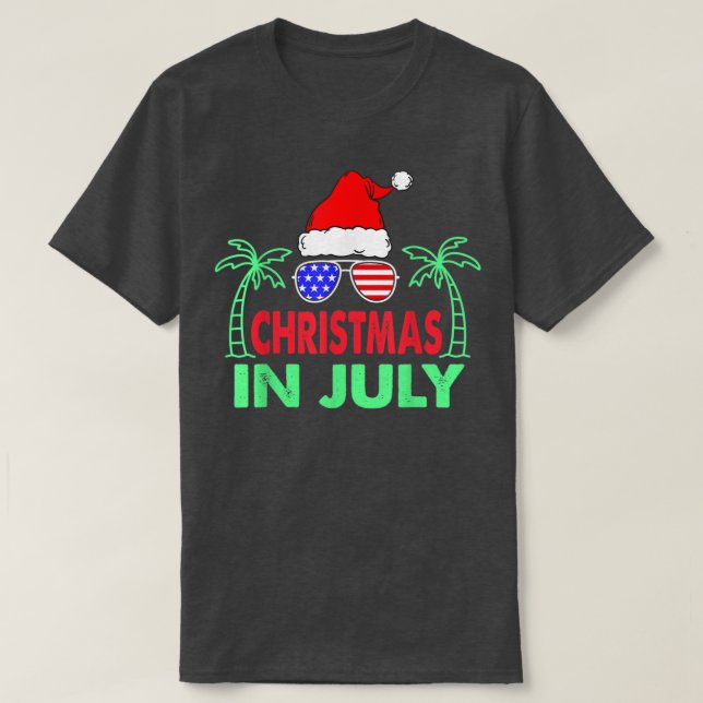 Jul i juli, den 4 juli, Beach Sommaren T Shirt (Design framsida)