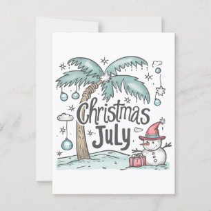 Jul i juli: den tropiska presenten Snögubbe Handfl Vykort