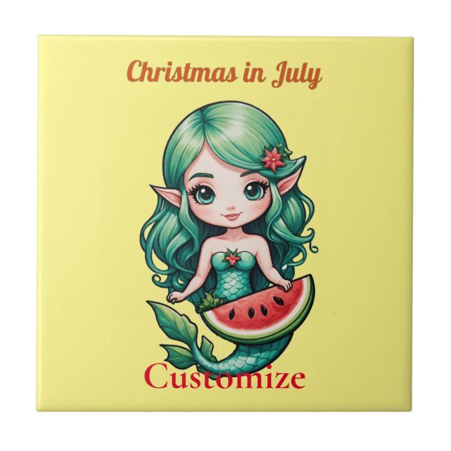 Jul i juli Elf Sjöjungfru Thunder_Cove Kakelplatta (Framsidan)