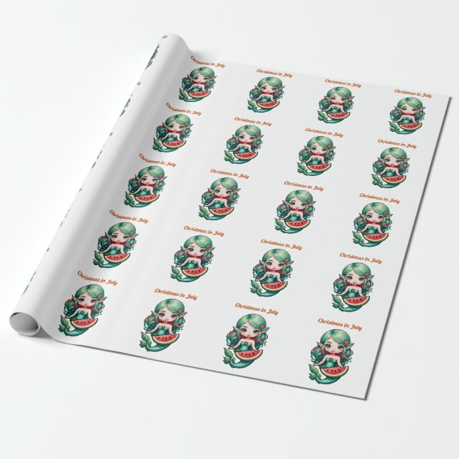 Jul i juli Elf Sjöjungfru Thunder_Cove Presentpapper (Utrullad)