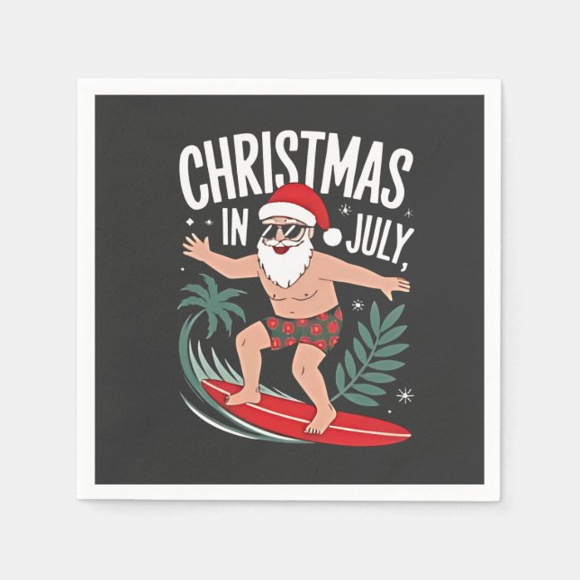 Jul i juli Finny julafton jultomten Beach Pappersservett (Framsidan)